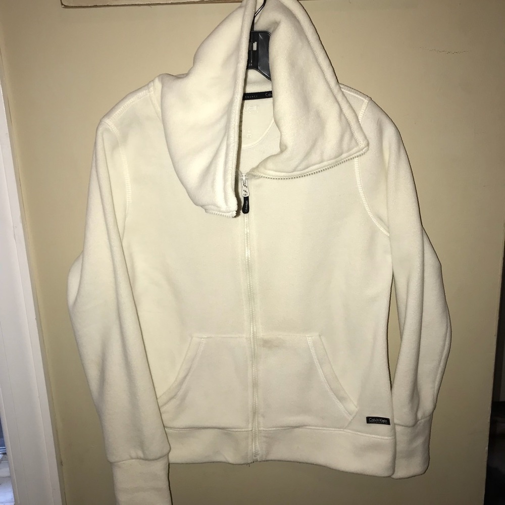 Calvin Klein White Zip Up Jacket